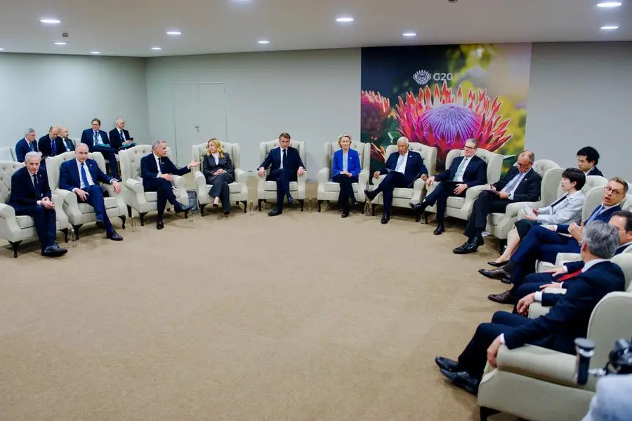 Italy\\'s Prime Minister Giorgia Meloni during a G20 Leaders\\' Summit at the Nasrec Expo Centre in Johannesburg, 22 November 2025. ANSA/FILIPPO ATTILI/Presidenza del Consiglio +++FOTO DIFFUSA DALL\\'UFFICIO STAMPA - USARE SOLO PER ILLUSTRARE OGGI LA NOTIZIA INDICATA NEL TITOLO - NON ARCHIVIARE - NON VENDERE - NON USARE PER FINI NON GIORNALISTICI - NPK+++ , ANSA