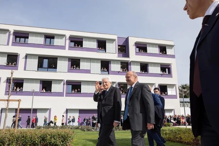 The president of the Lega del Filo d'Oro Rossano Bartoli with the President of the Republic Sergio Mattarella at the inauguration of the new national centre.