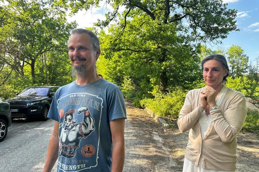 Catherine Birmingham e Nathan Trevallion, i genitori di quella che \\u00E8 nota come la \\'famiglia nel bosco\\', aprile 2026 , ANSA