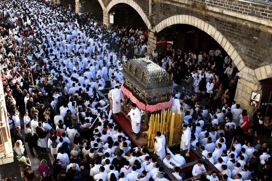 A moment of the procession in honor of Sant'Agata in Catania