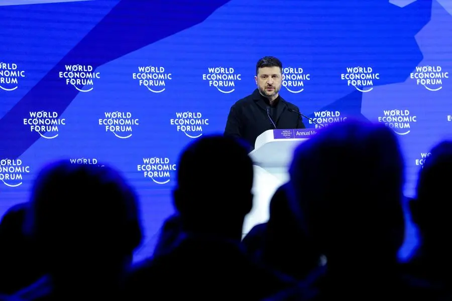 Volodymyr Zelensky al World economic forum di Davos il 22 gennaio.